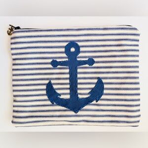 Nautical Striped Anchor Pouch